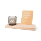 37201726 Wooden decoration - Houten kaarthouder met glazen theelicht [1]- v2
