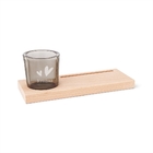 37201726 Wooden decoration - Houten kaarthouder met glazen theelicht [2]
