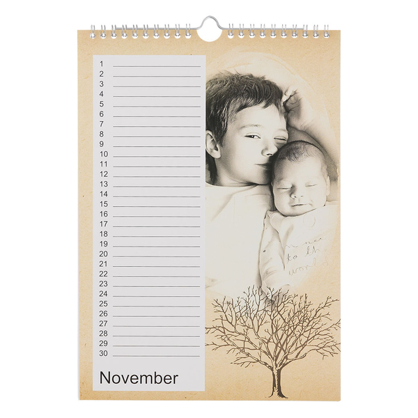 gedrukte verjaardagskalender a4
