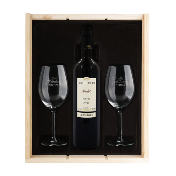 Image of wijnpakket & glazen gepersonaliseerd