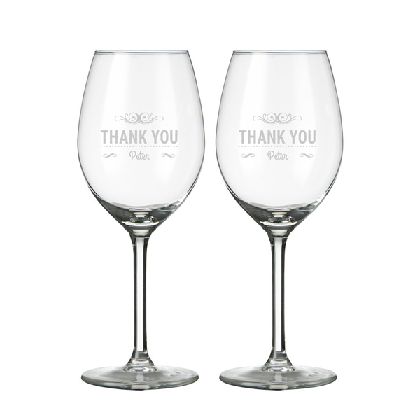 wijnpakket - glazen met naam - thank you