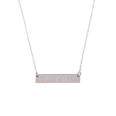 Zilveren ketting bar horizontaal