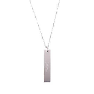 Zilveren ketting bar verticaal